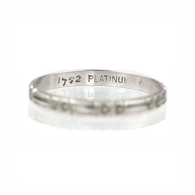 Art Deco Platinum Wedding Band #VR600-15 - Wedding Bands