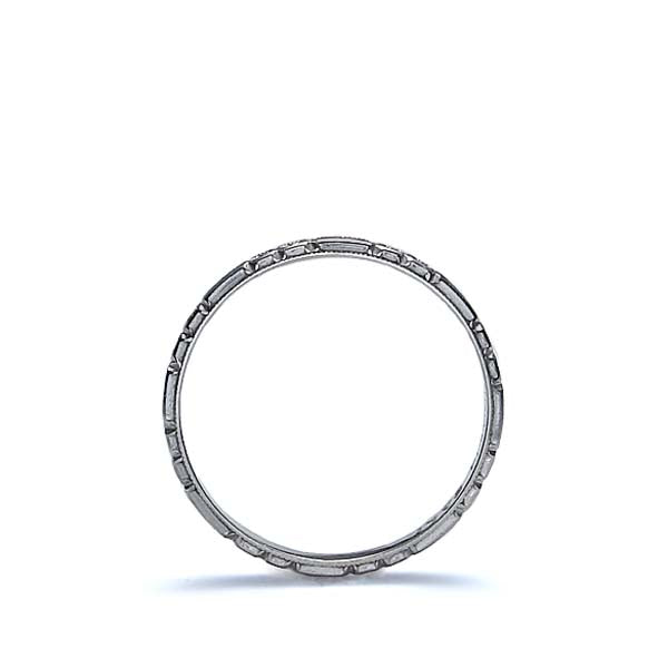 Art Deco Platinum Wedding Band #VR600-15 - Wedding Bands