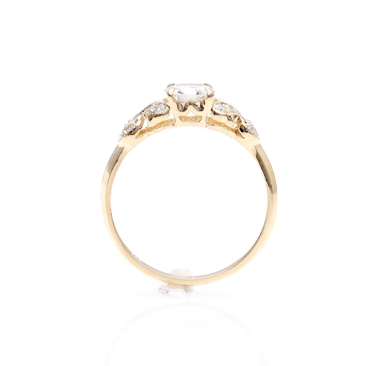 Art Déco Replica Diamond Engagement Ring #3154Y14-1 - Engagement Rings