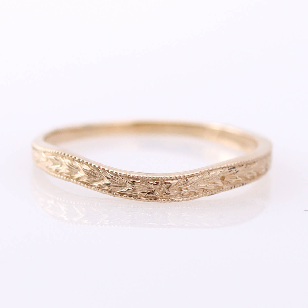 Art Déco Reproduction Curved 14k Wedding Band #L2002DNS 14K Wedding Bands