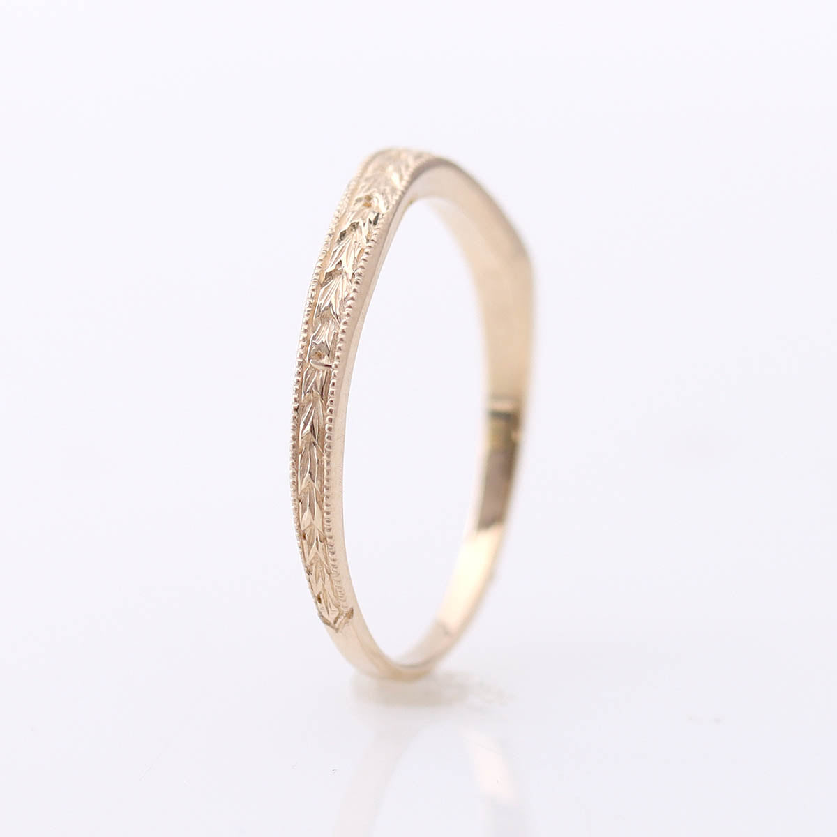 Art Déco Reproduction Curved 14k Wedding Band #L2002DNS 14K Wedding Bands