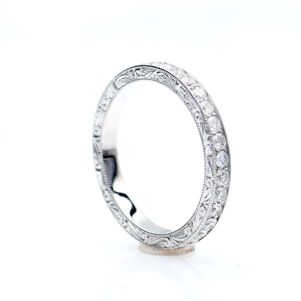 Art Déco Reproduction Diamond Eternity Wedding Band #LE4020HE - Wedding Bands