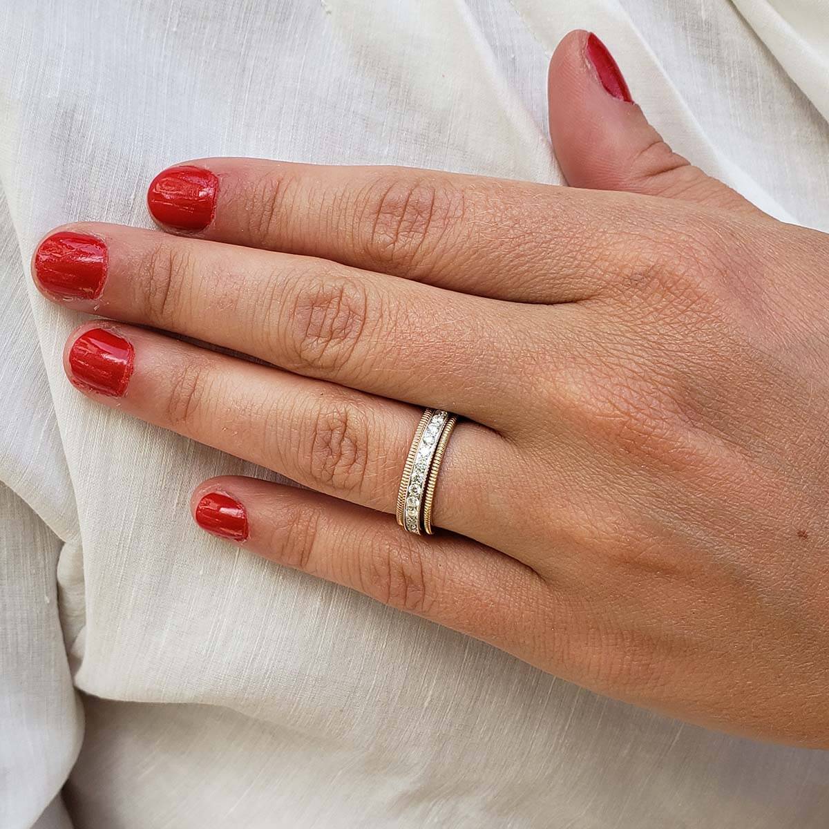Art Déco Reproduction Diamond Eternity Wedding Band #LE4020HE - Wedding Bands