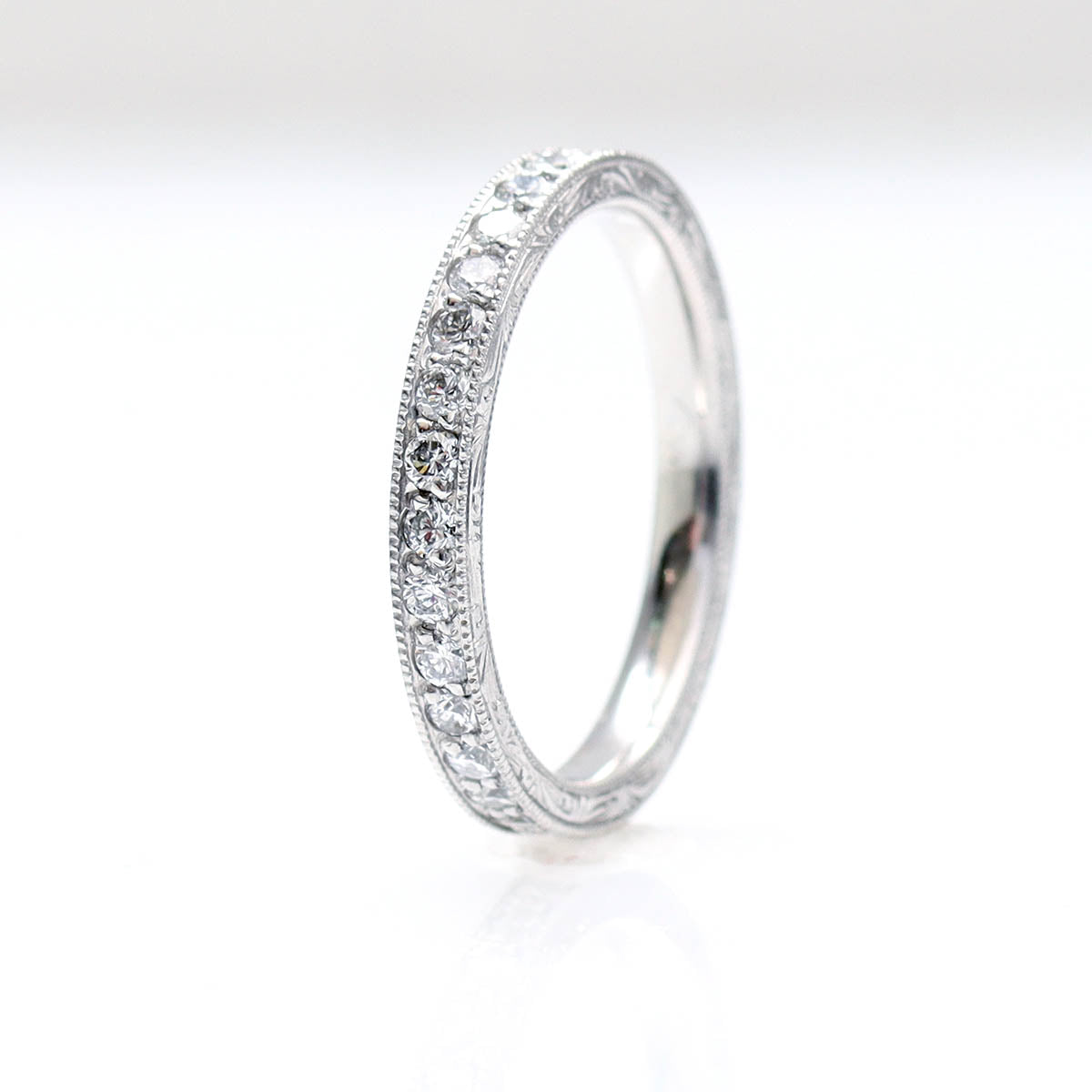Art Déco Reproduction Diamond Eternity Wedding Band #LE4020HE - Wedding Bands