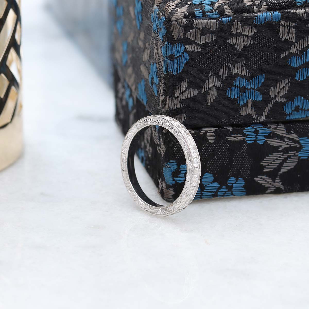Art Déco Reproduction Diamond Eternity Wedding Band #LE4020HE - Wedding Bands