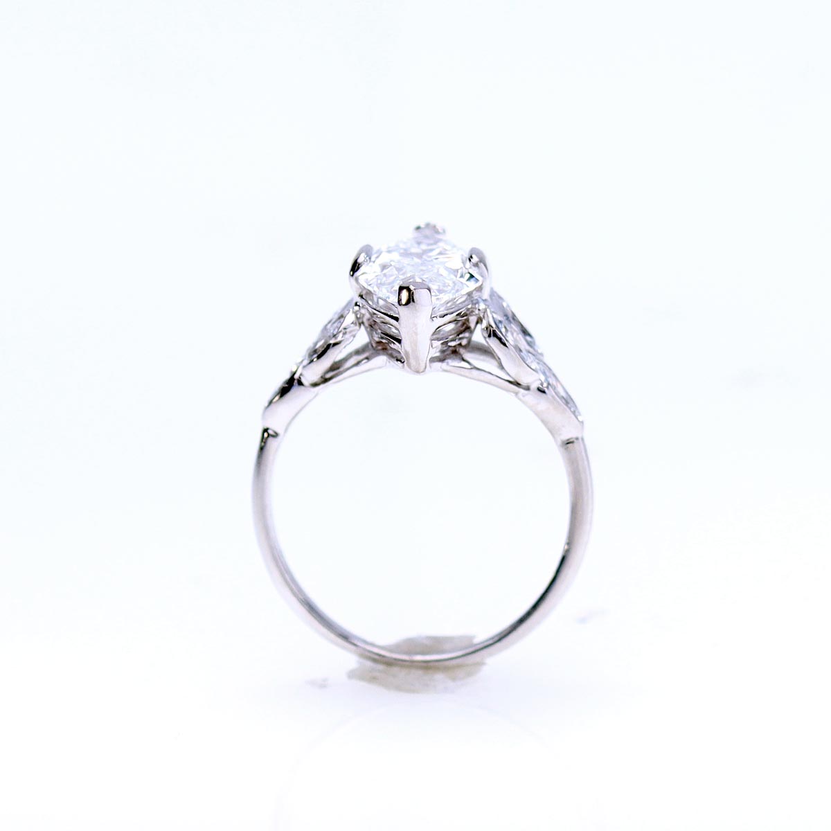 Art Déco Reproduction Engagement Ring #3122MQ - Engagement Rings