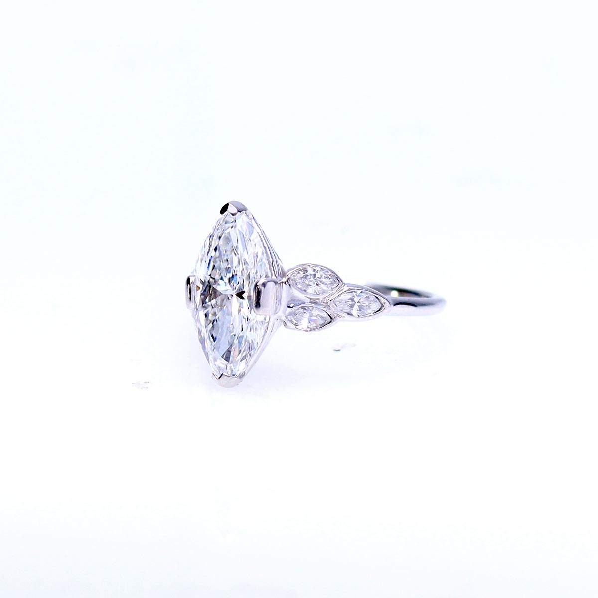 Art Déco Reproduction Engagement Ring #3122MQ - Engagement Rings