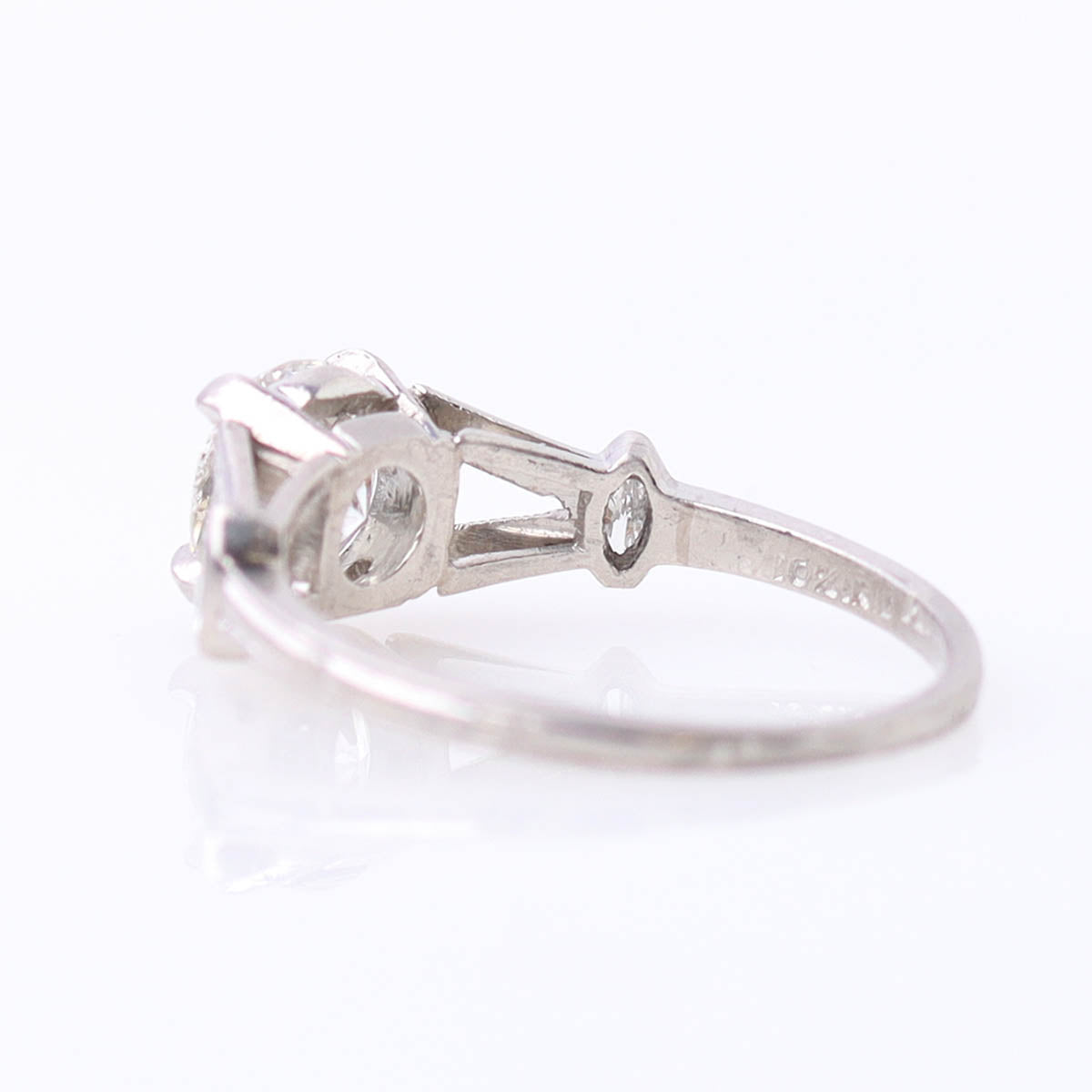 Art Déco Split Shank Platinum Engagement Ring #R160610-05 - Engagement Rings