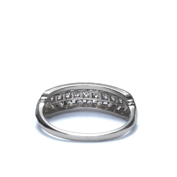 Art Déco Triple Row Diamond and Platinum Wedding Band #R424-08 - Wedding Bands