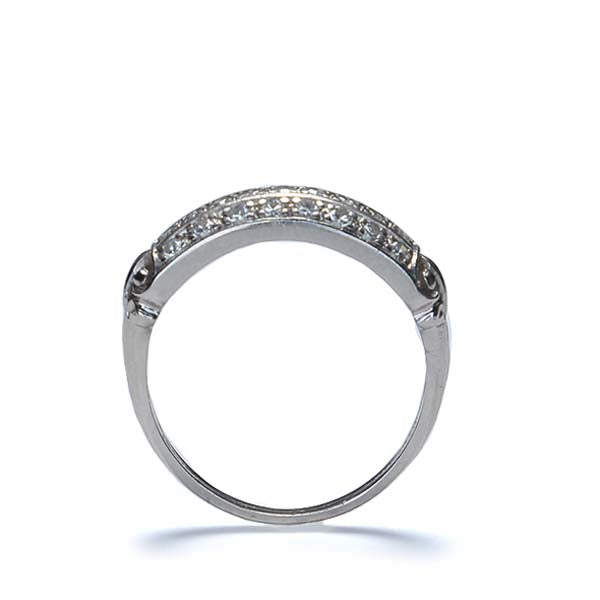 Art Déco Triple Row Diamond and Platinum Wedding Band #R424-08 - Wedding Bands