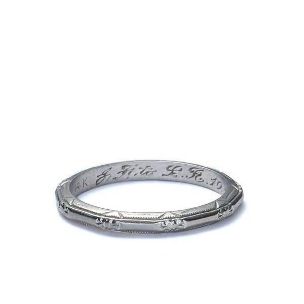 Art Deco Wedding band #VR170210-02 - Wedding Bands