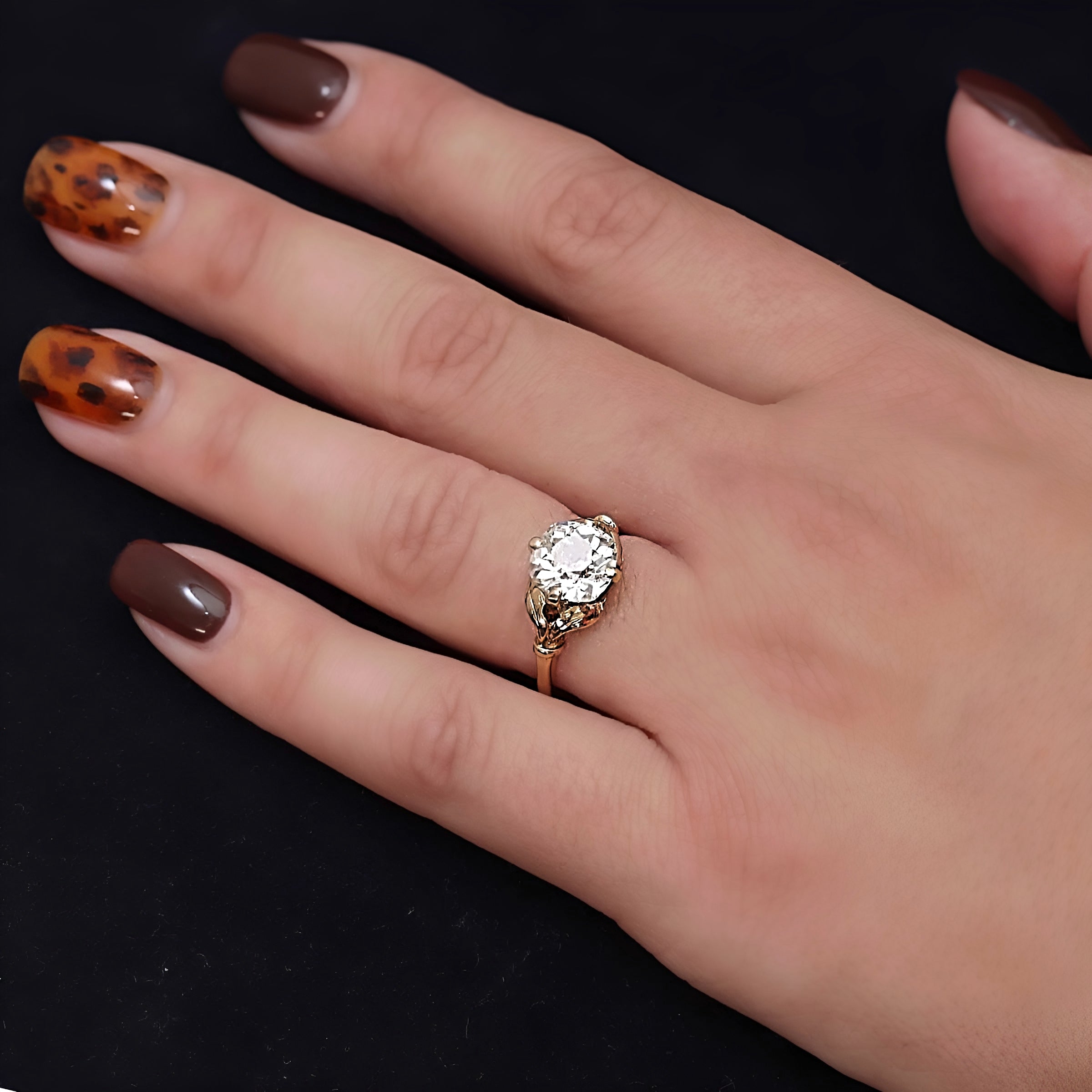 Art Nouveau Engagement Ring #VR240404 - Engagement Rings