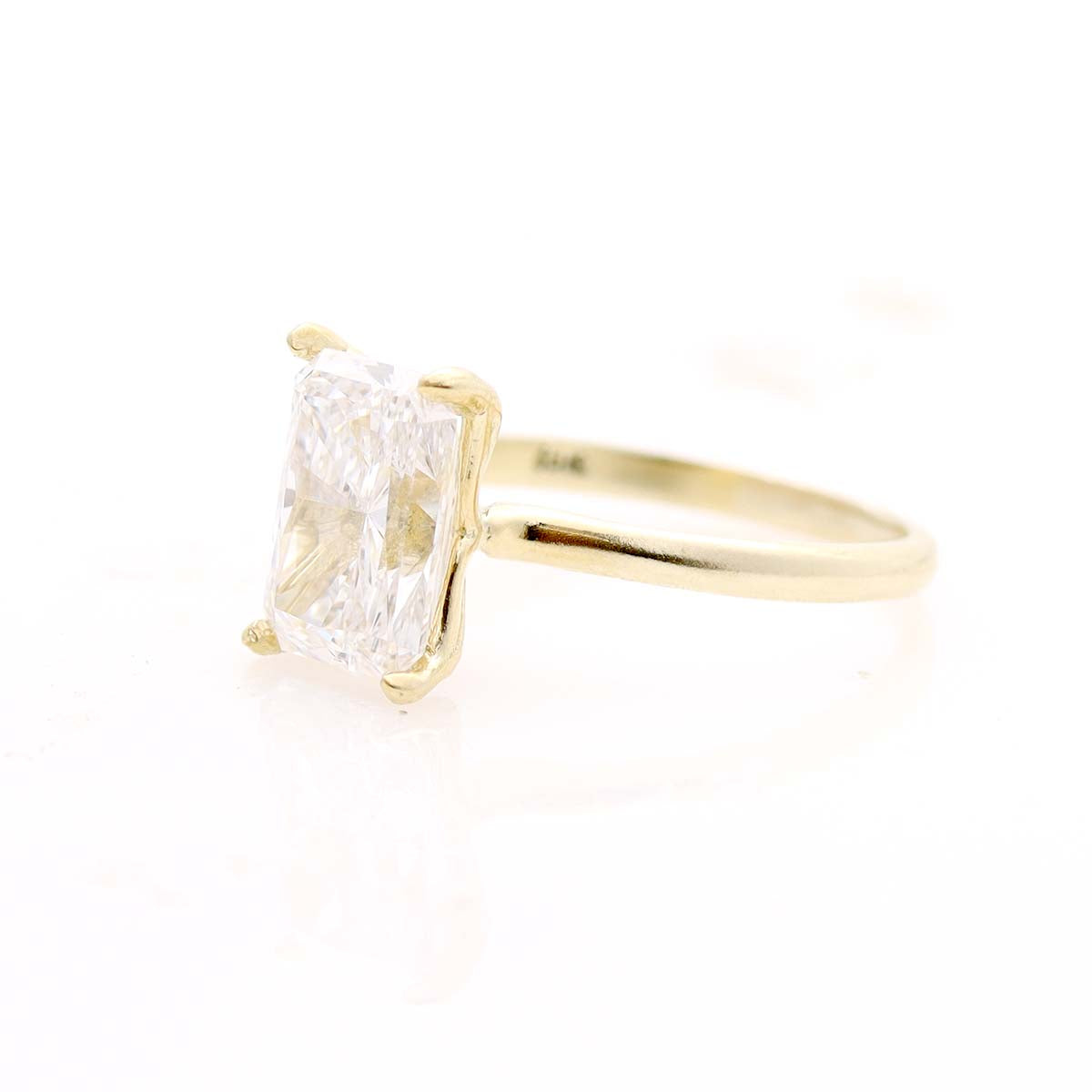 Art Nouveau Inspired Radiant Cut Diamond Engagement Ring #3668RC-1 - Engagement Rings
