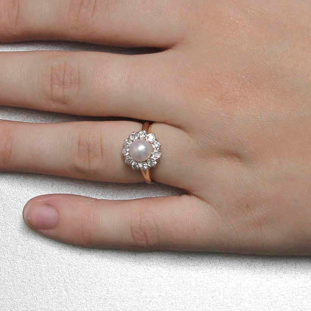Belle Epoque Pearl and Diamond Ring. #VR141028-10 - Rings