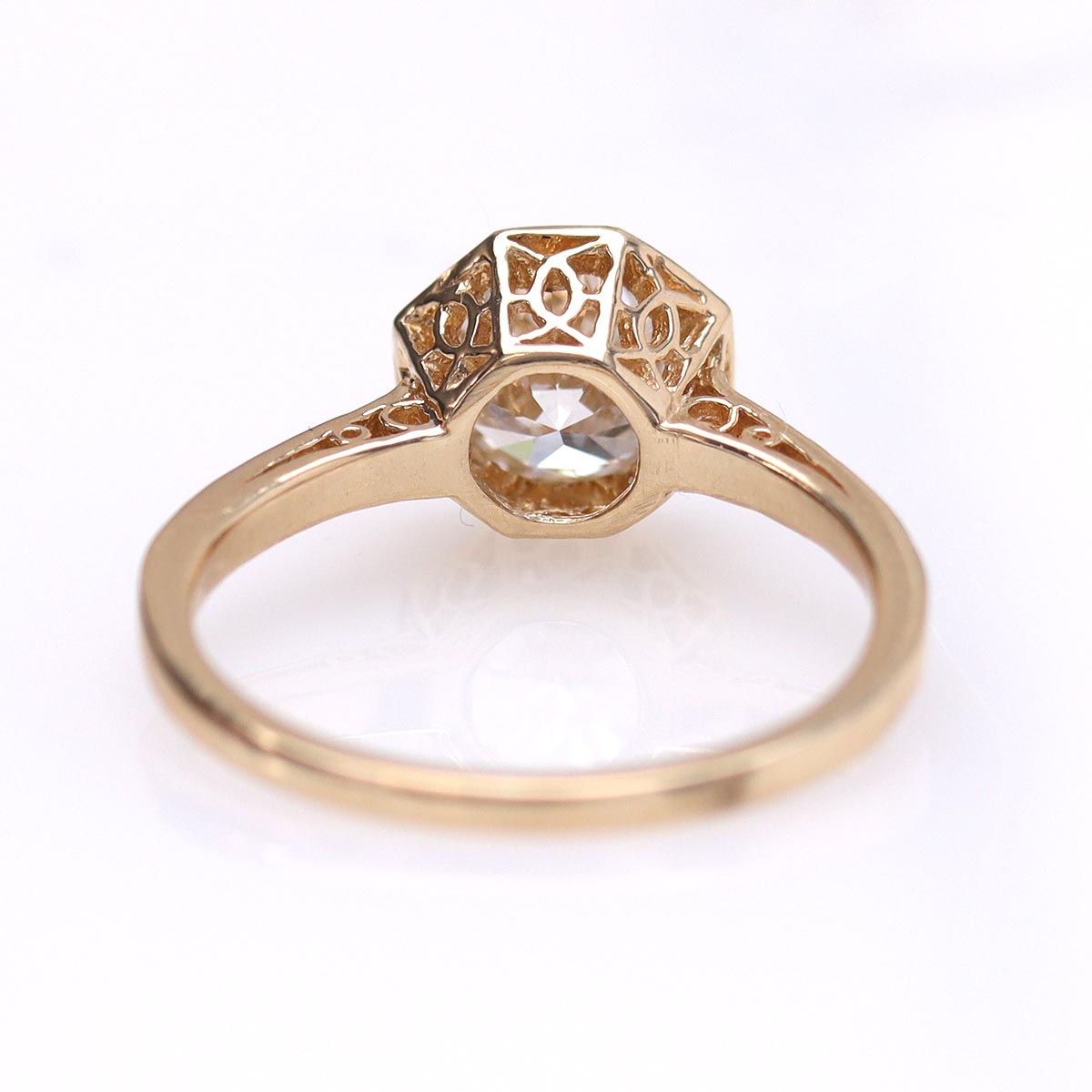 Bezel Set Filigree Engagement Ring #3102-5 - Engagement Rings