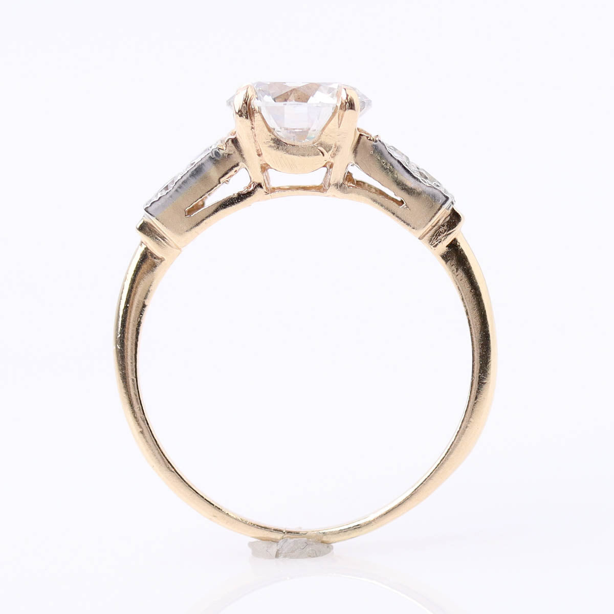 Bold Retro Moderne Yellow Gold Engagement Ring #VR251117 - Engagement Rings