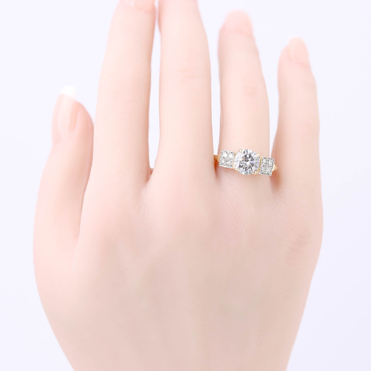 Bold Retro Moderne Yellow Gold Engagement Ring #VR251117 - Engagement Rings