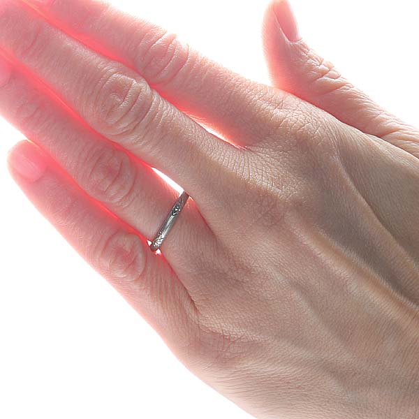 Circa 1920s 18k White Gold Wedding Band. #VR140811-14 - Wedding Bands