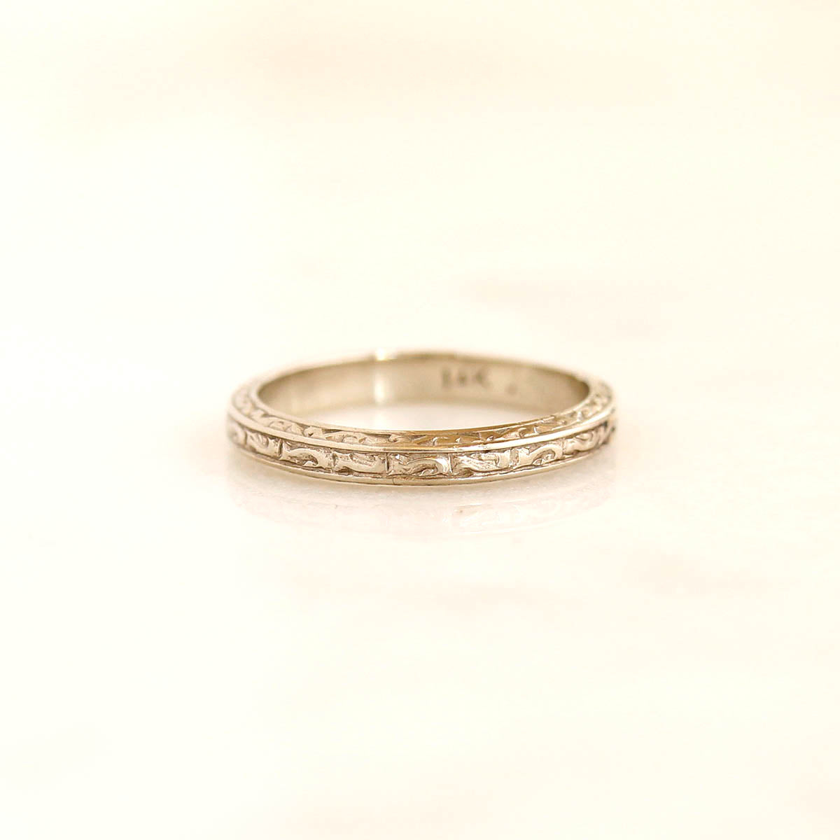 Circa 1920s Wedding Band with Swirl Design #VB200715-6 - Leigh Jay & Co.