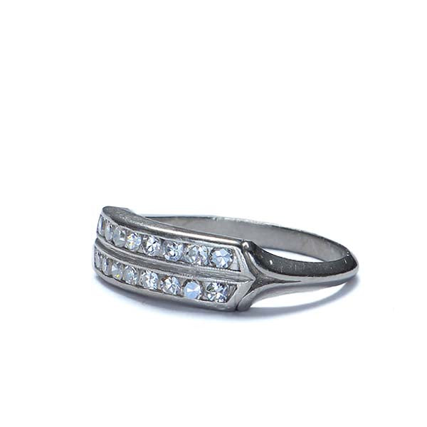 Circa 1930s Double row diamond wedding band #VR160307-12 - Wedding Bands
