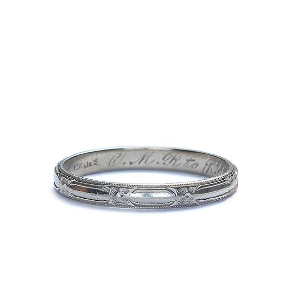 Circa 1932 Wedding band by J.R. Wood & Sons #VR151117-03 - Wedding Bands