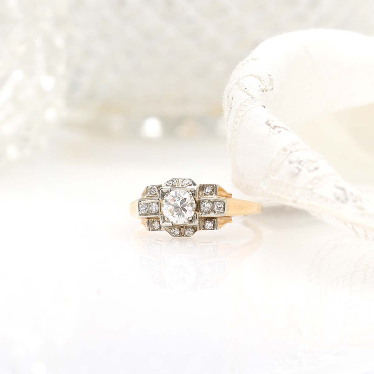 Circa 1940s Diamond Engagement Ring #VR151031-04 - Engagement Rings