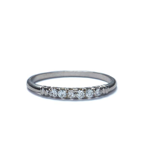 Circa 1940s Diamond Wedding band #R420B - Wedding Bands