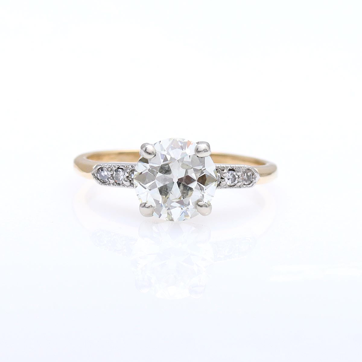 Circa 1940s Engagement Ring with Old European Cut Diamond #VR241203 - Engagement Rings