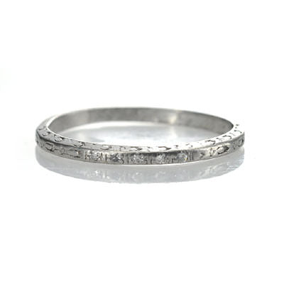 Circa 1943 platinum and diamond wedding band #VR0415-01 - Leigh Jay & Co