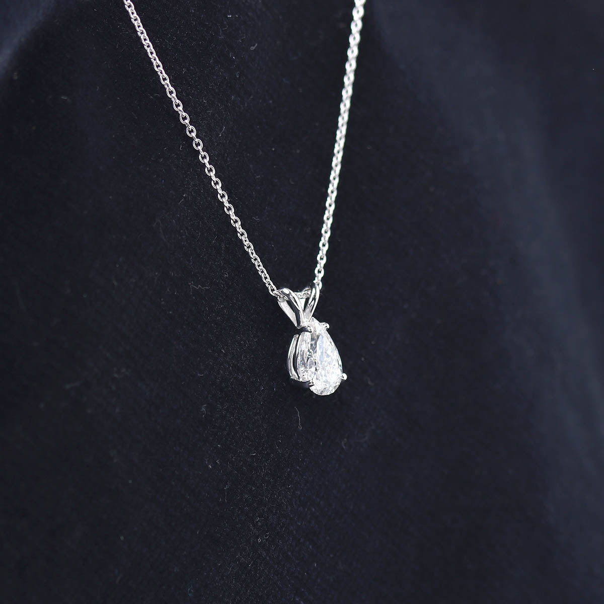 Classic Pear Shape Diamond Pendant #PSPDT1.05 - Pendants