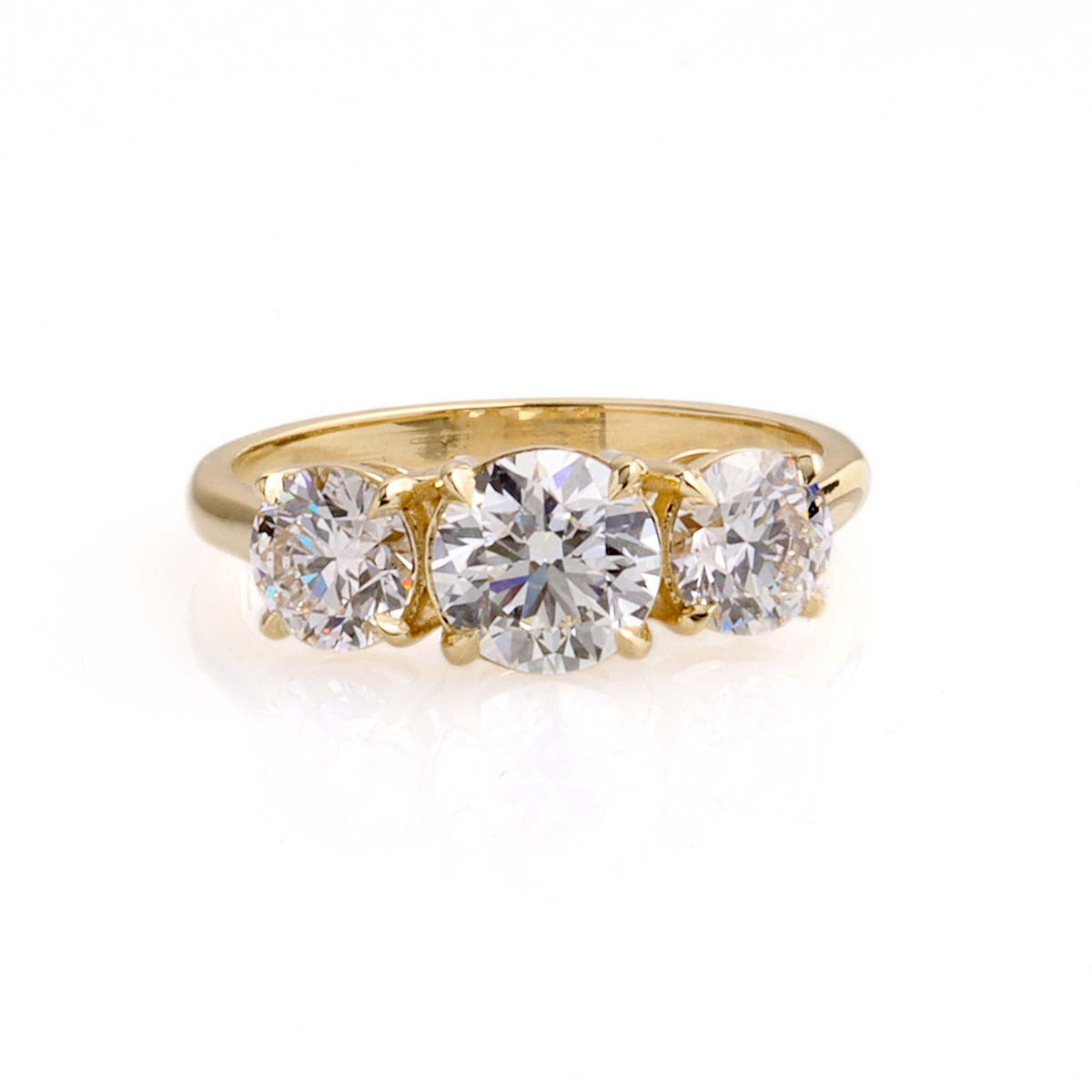 Classic Three Stone Diamond Engagement Ring #3472-1 - Engagement Rings