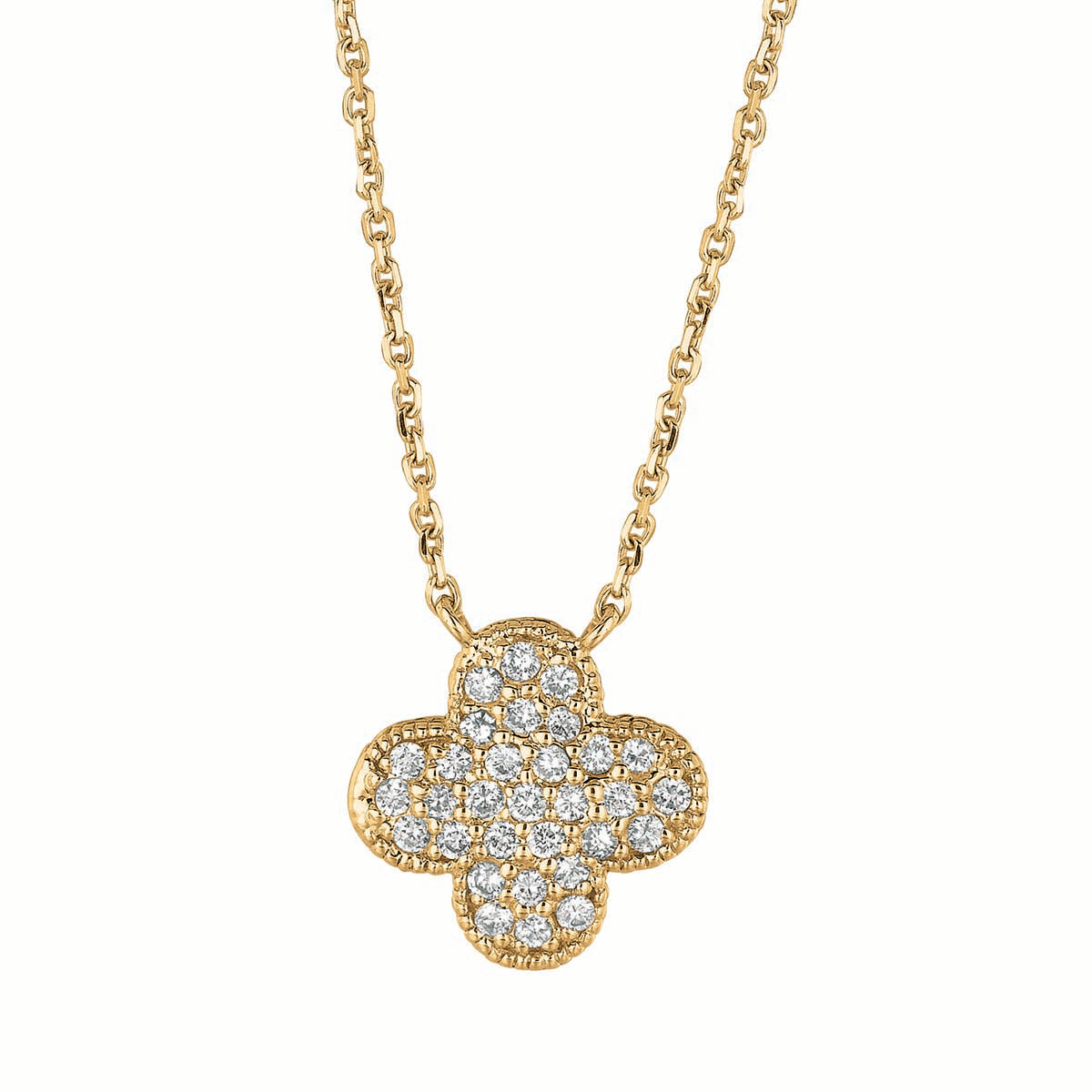 Clover Diamond Necklace #N5103YD - Necklaces