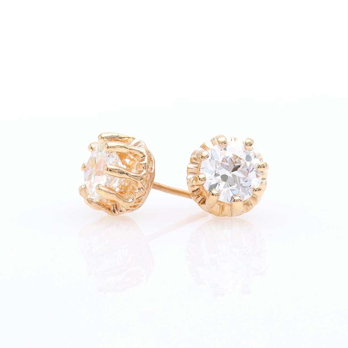 Reproduction Victorian Era Old European Cut Stud Earrings #LE3654-2