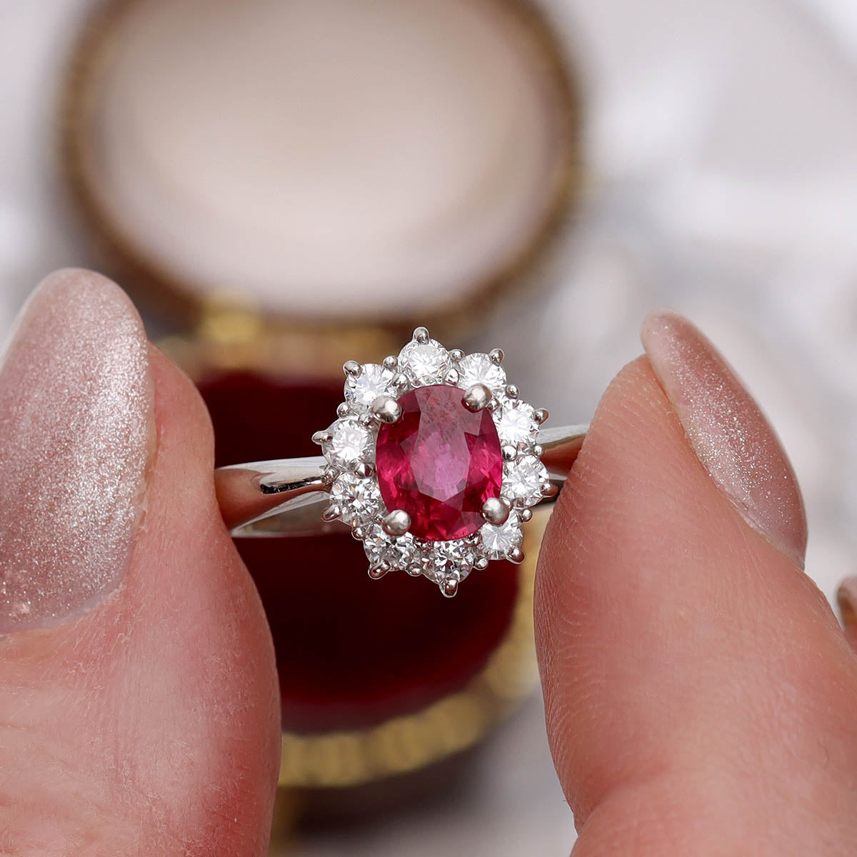 Contemporary Ruby and Diamond Ring #VR241213-1 - Engagement Rings