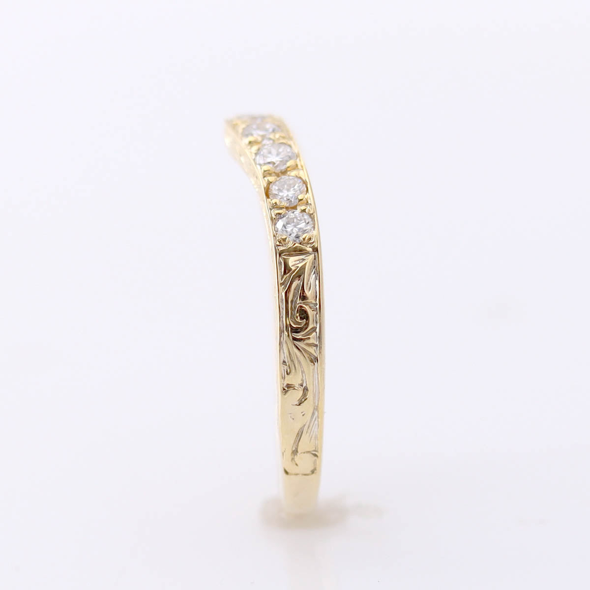 Curved Vintage Inspired Diamond Wedding Band #L3003PT 2 Wedding Bands