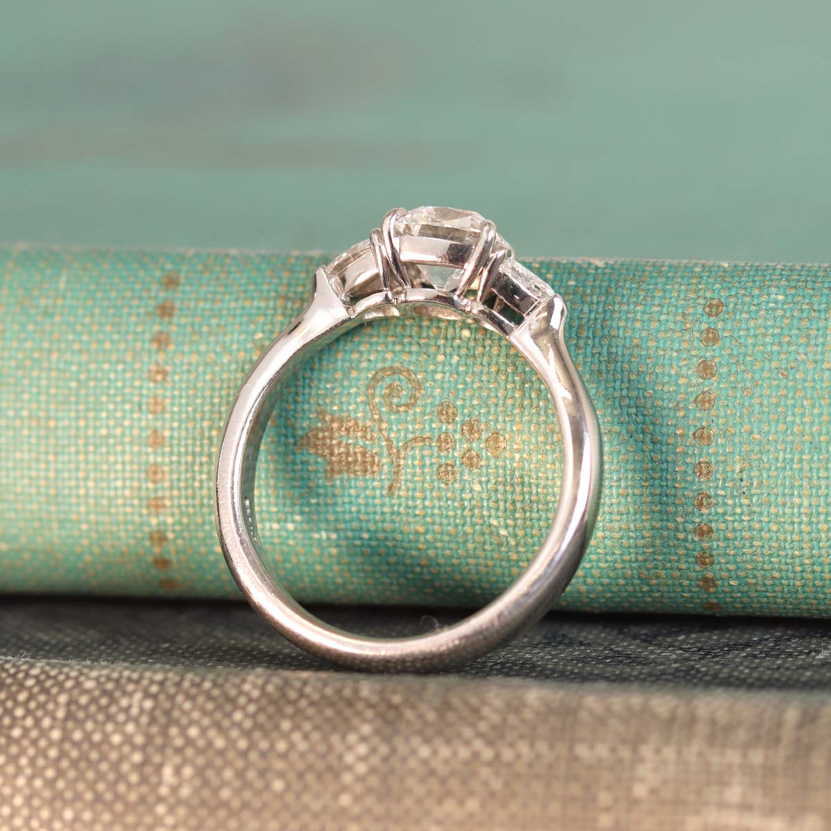 Cushion Cut Three Stone Ring #VR240227-2 - Engagement Rings