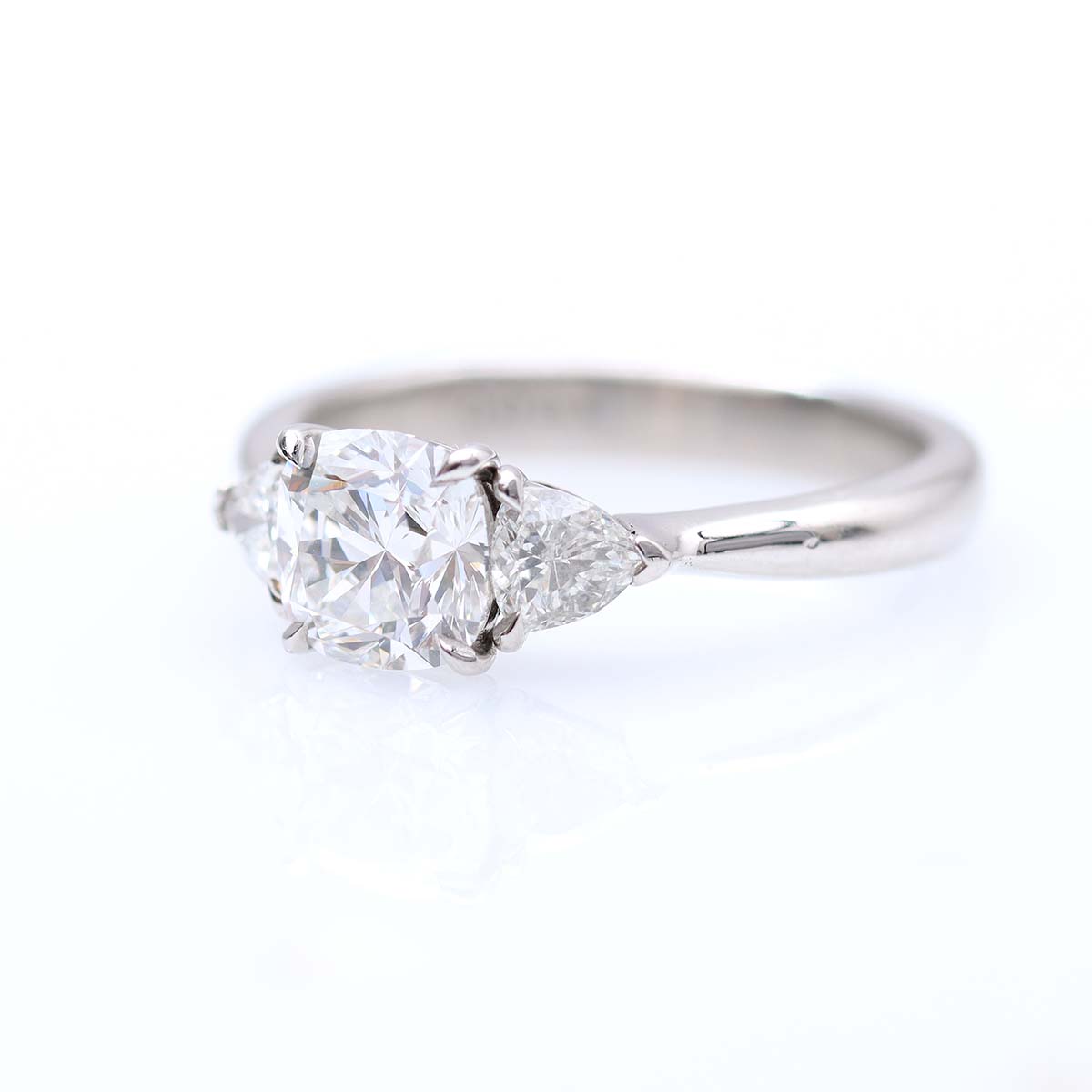 Cushion Cut Three Stone Ring #VR240227-2 - Engagement Rings