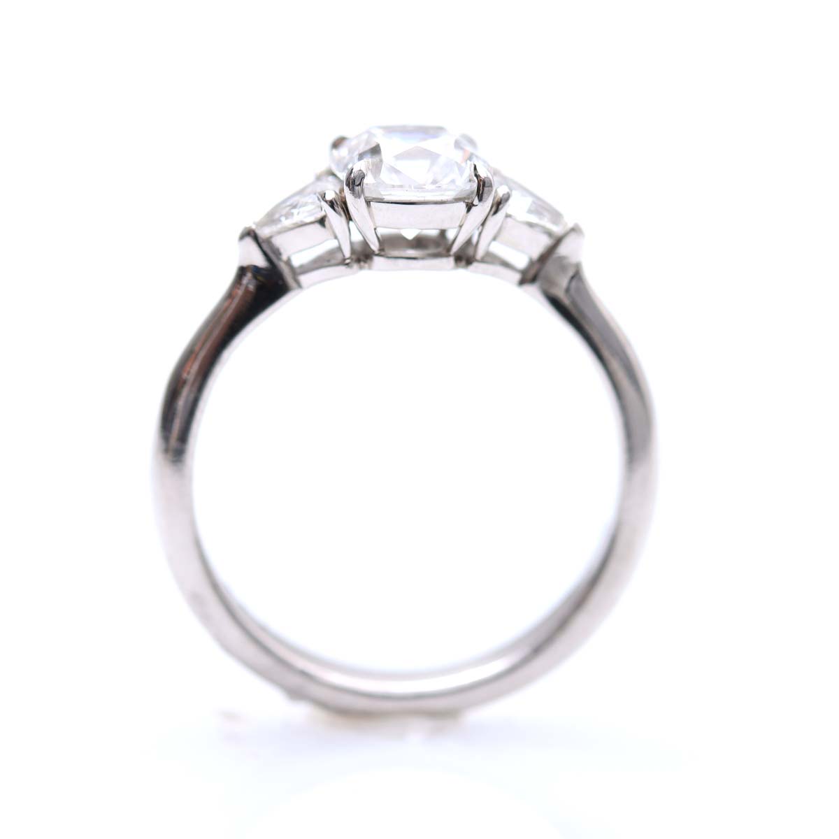 Cushion Cut Three Stone Ring #VR240227-2 - Engagement Rings