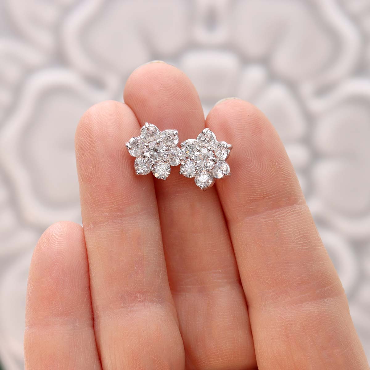 Diamond Flower Earring #ER493B-1 - Earrings