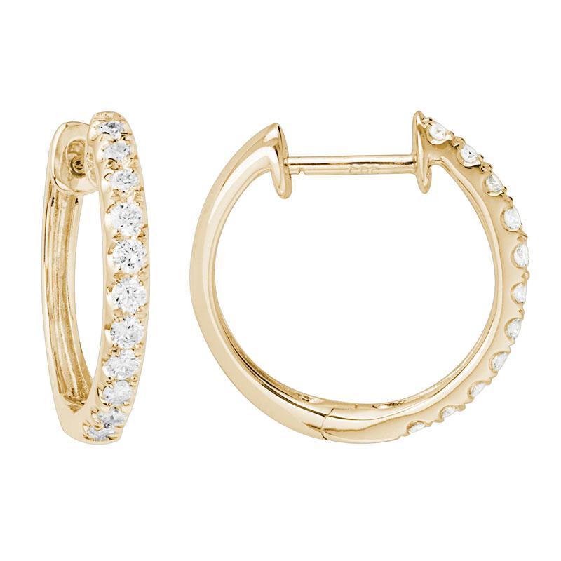 Diamond Hoop Earrings #ERV67 - 14k yellow gold - Earrings