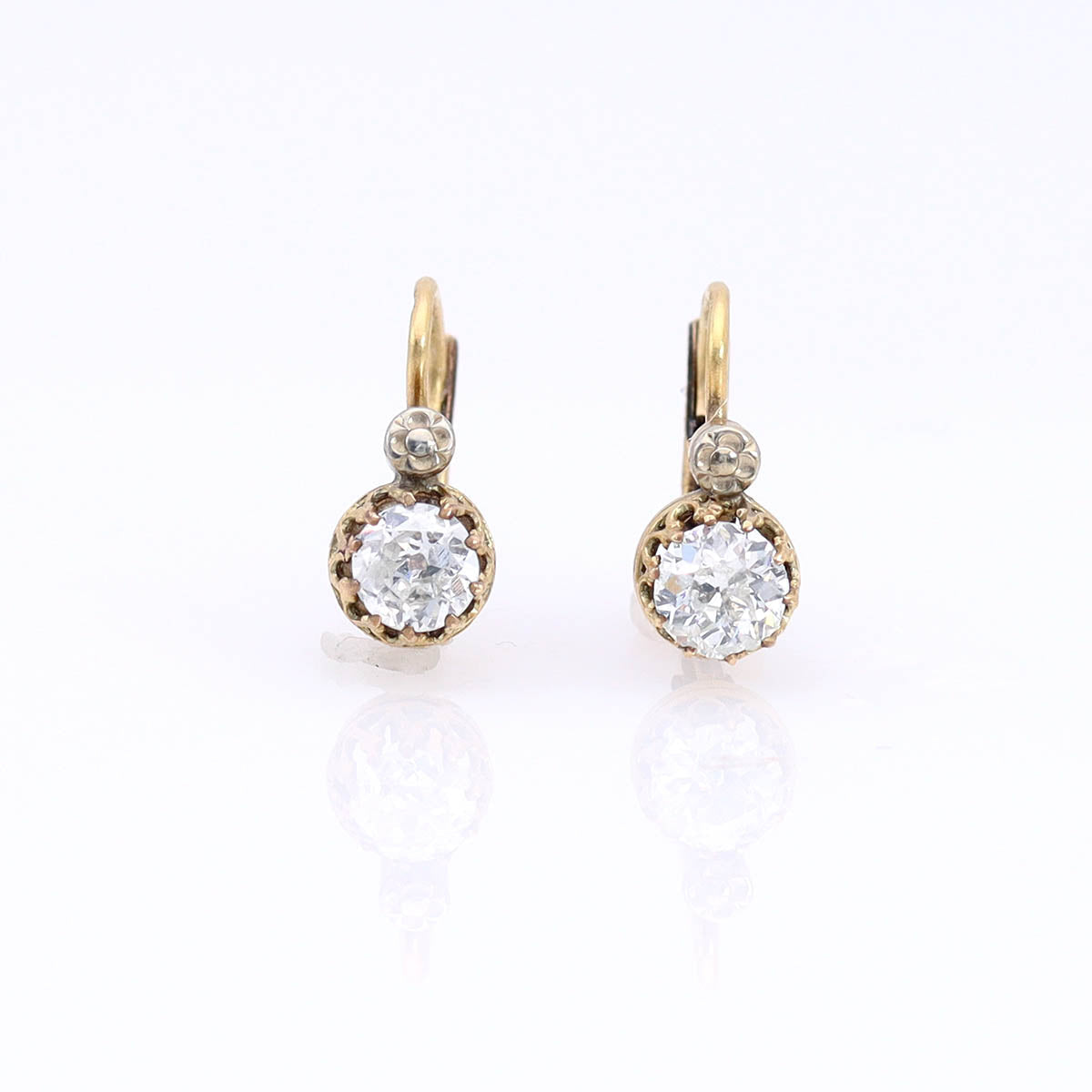 Early 20th C. Dormeuse Diamond Earrings #VE250725-3 - Earrings