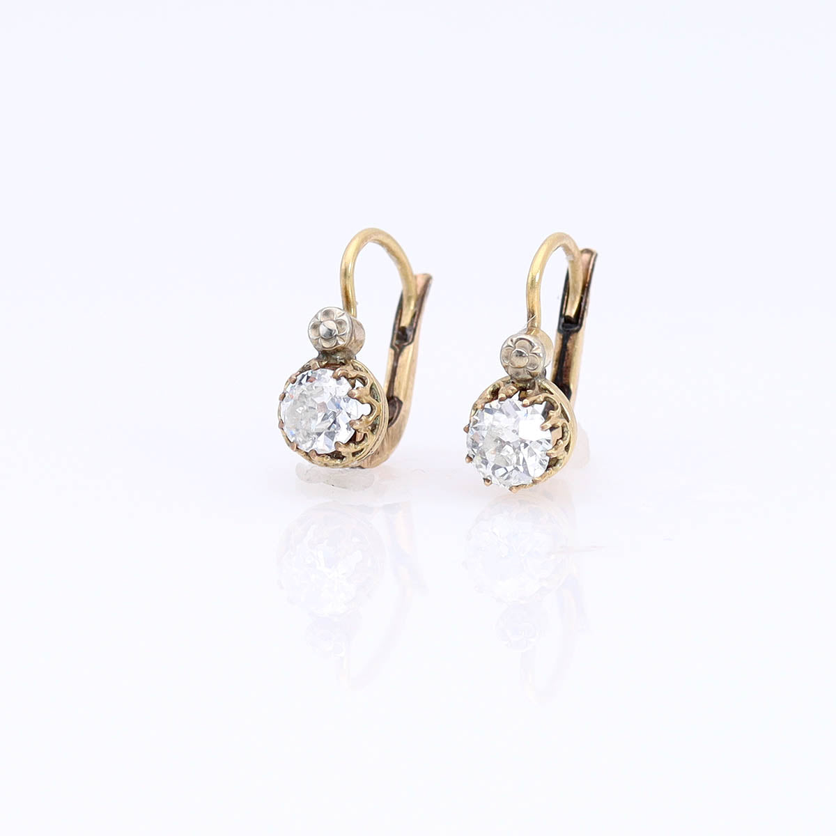 Early 20th C. Dormeuse Diamond Earrings #VE250725-3 - Earrings