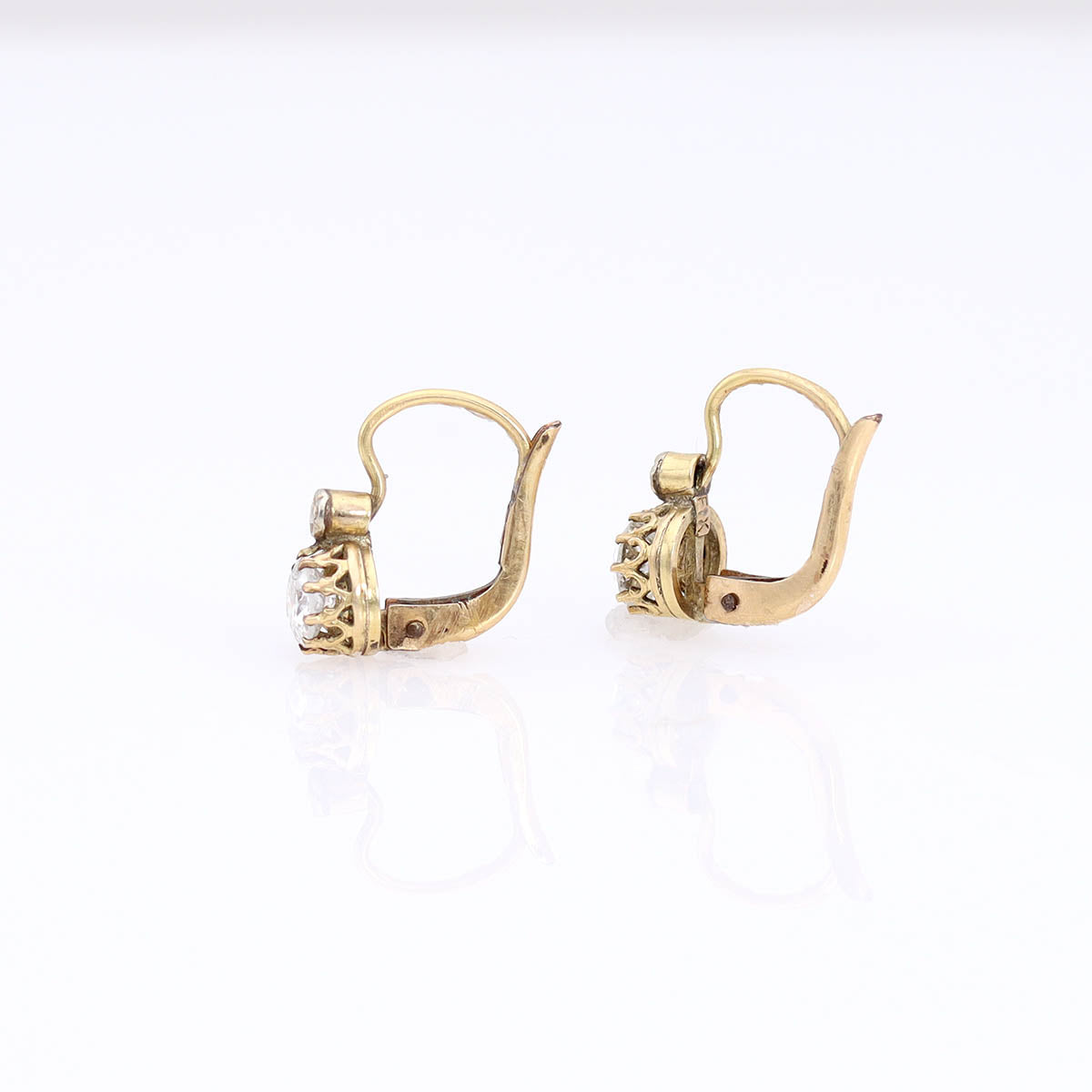 Early 20th C. Dormeuse Diamond Earrings #VE250725-3 - Earrings