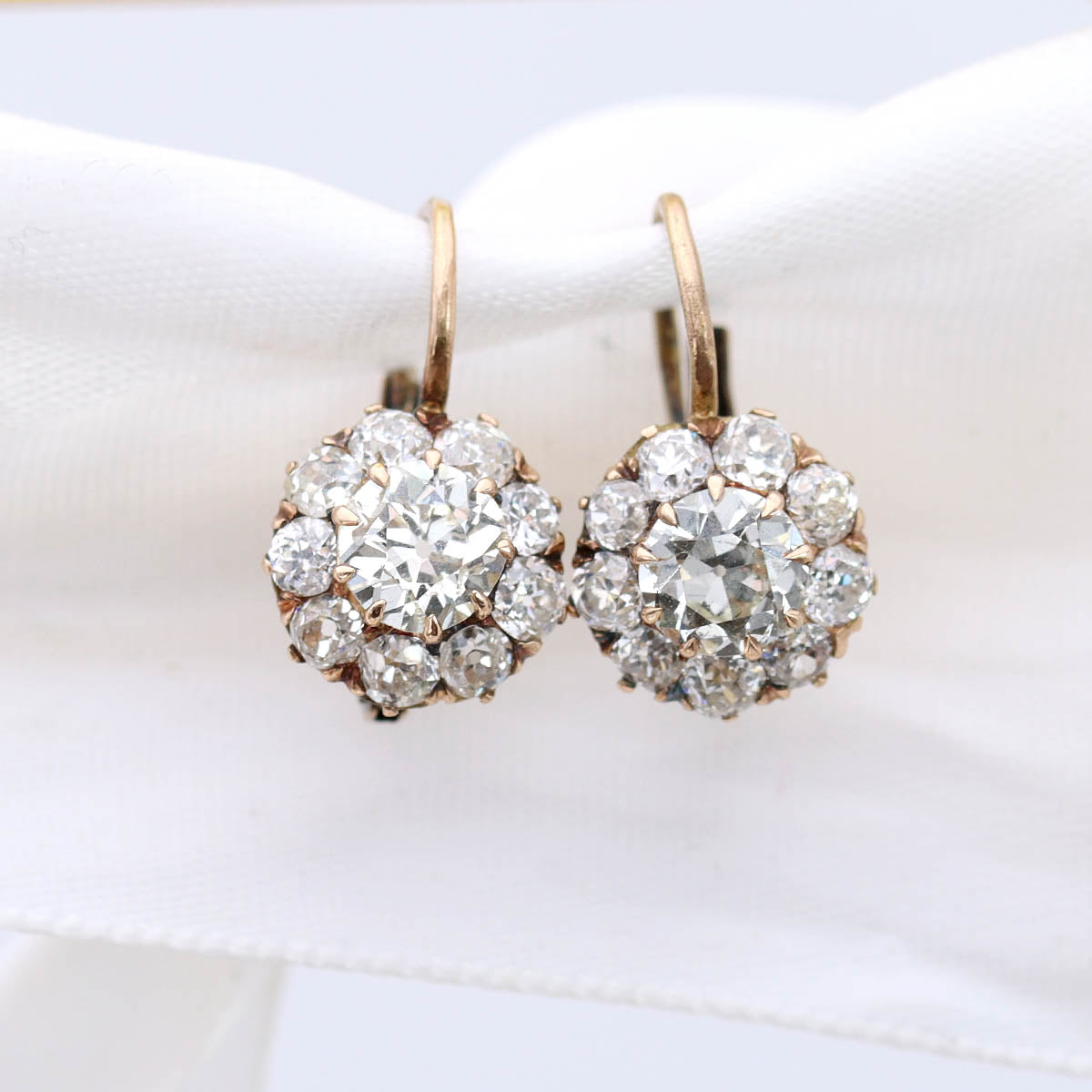 Edwardian Diamond Cluster Earrings #VE250710-1 - Earrings