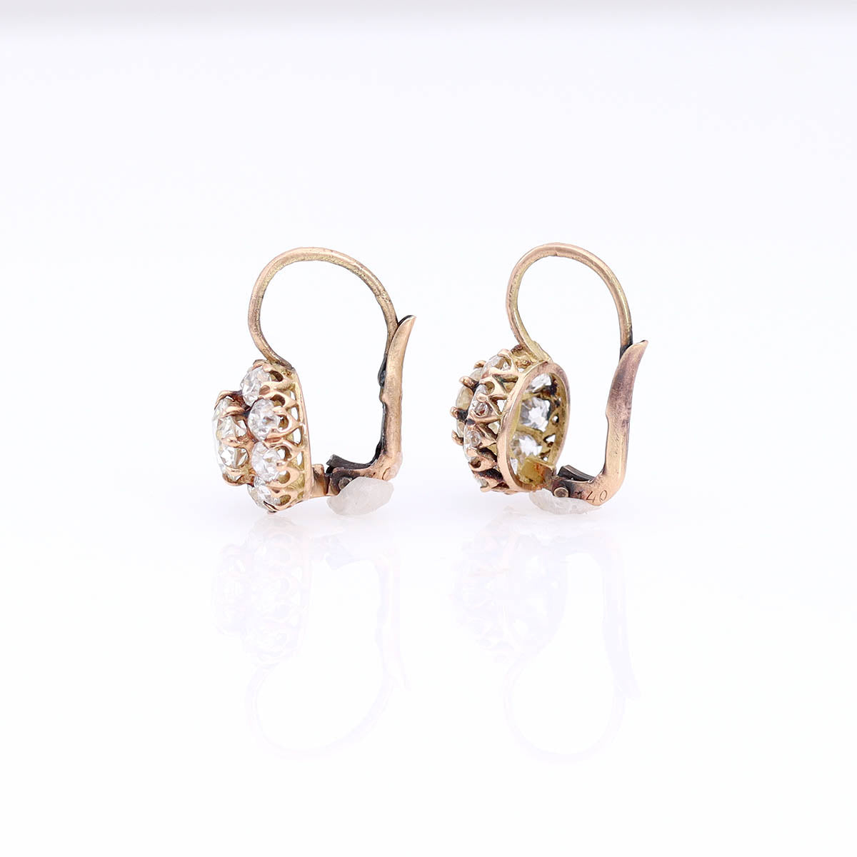 Edwardian Diamond Cluster Earrings #VE250710-1 - Earrings