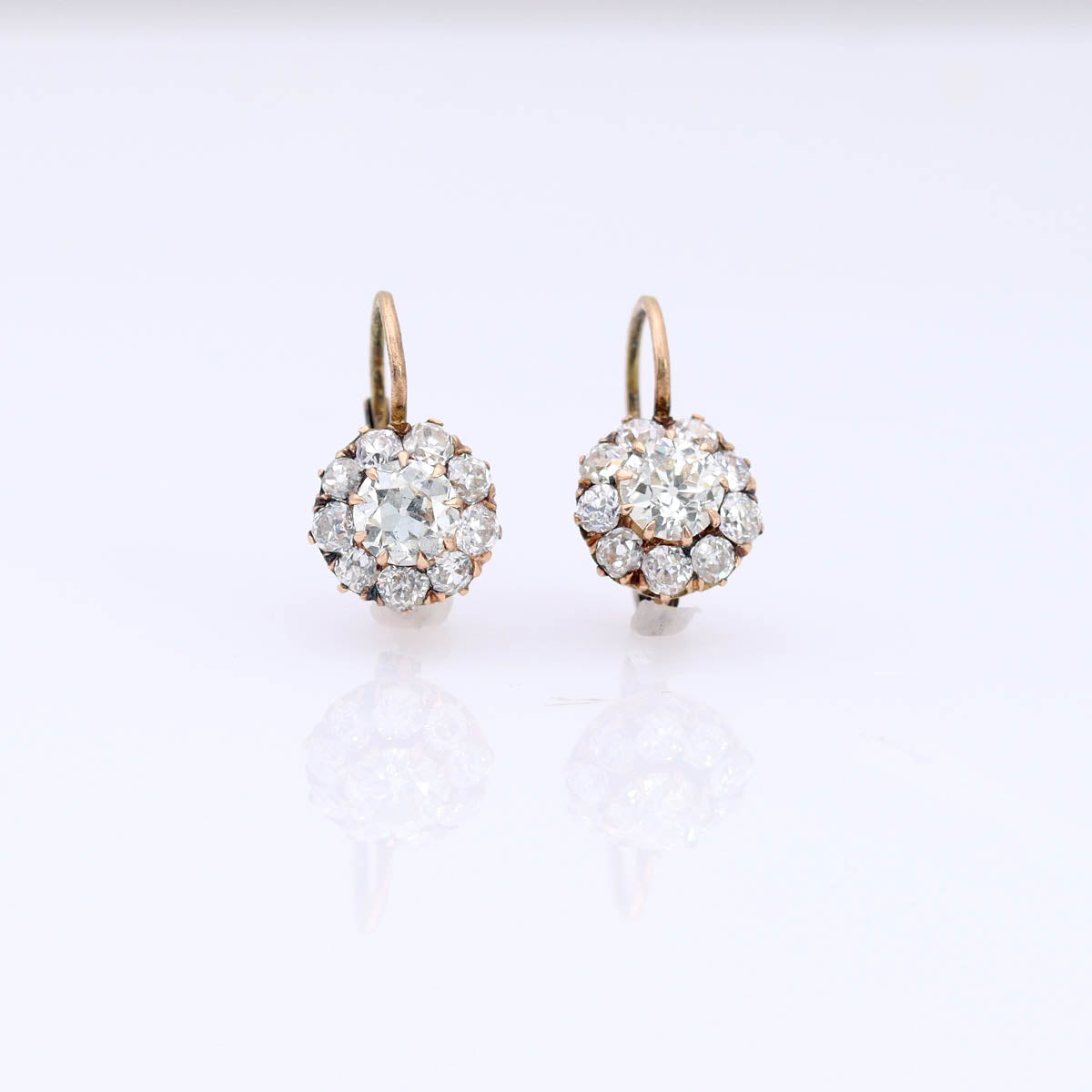Edwardian Diamond Cluster Earrings #VE250710-1 - Earrings