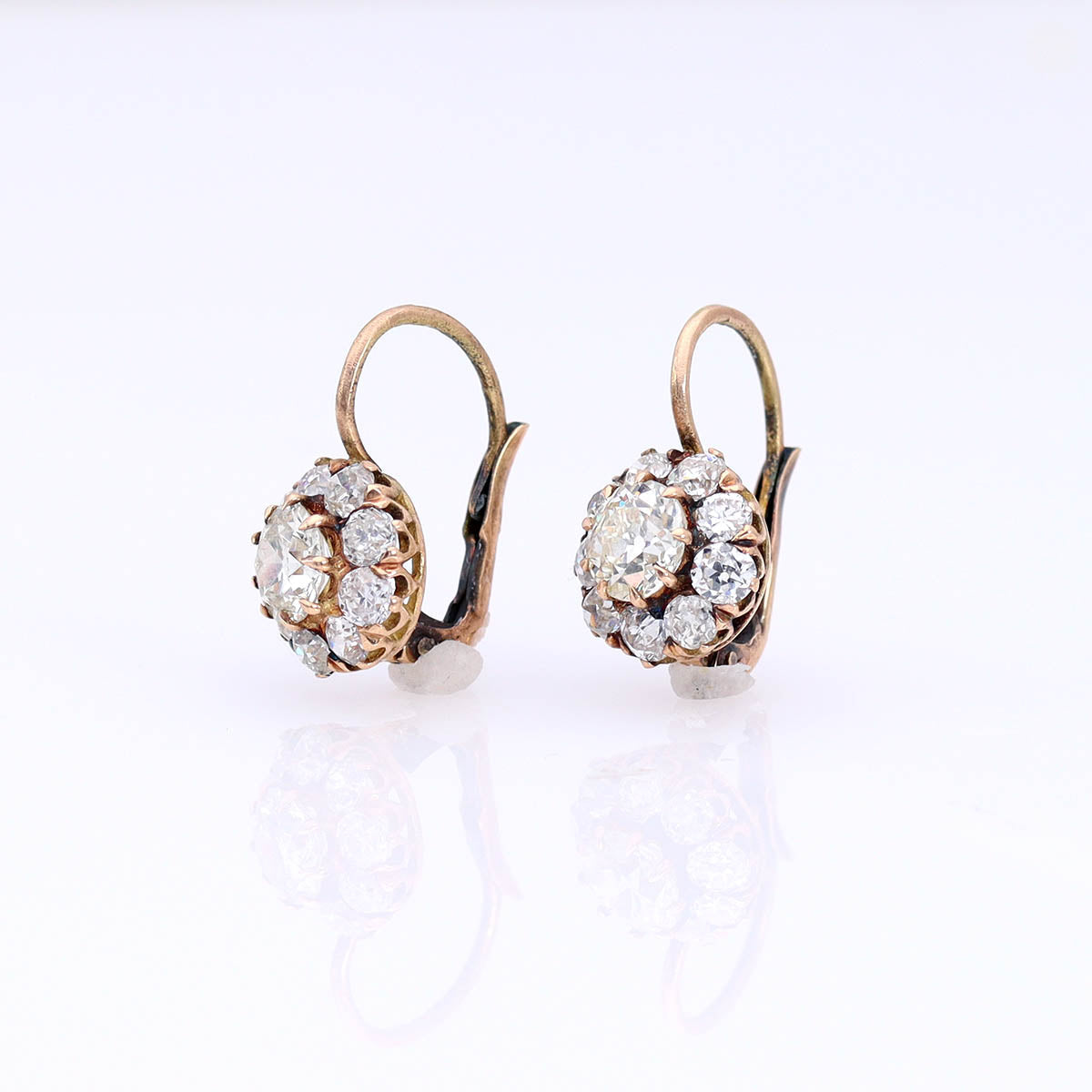 Edwardian Diamond Cluster Earrings #VE250710-1 - Earrings