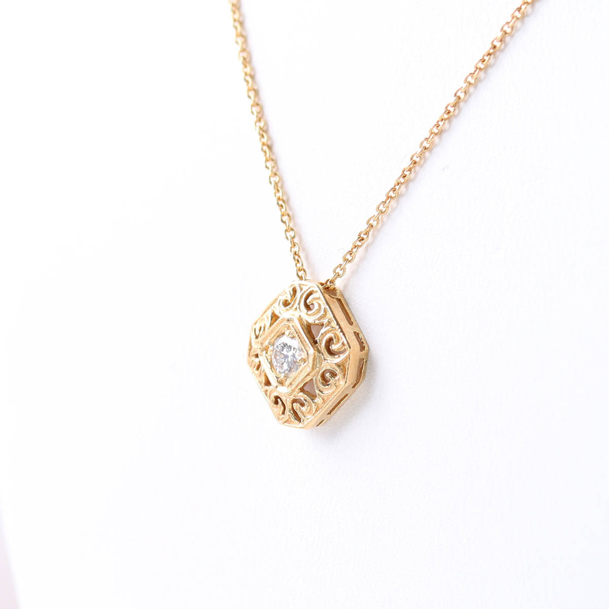 Edwardian Era Reproduction Filigree & Diamond Necklace #LN5035Y-2 - Necklaces
