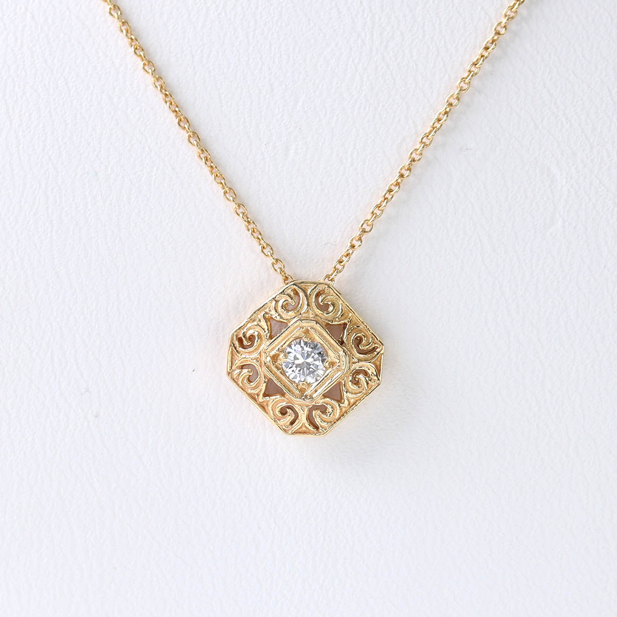 Edwardian Era Reproduction Filigree & Diamond Necklace #LN5035Y-2 - Necklaces