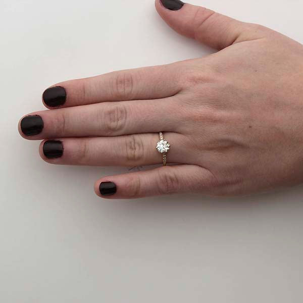 Edwardian Inspired Diamond Engagement Ring #3413-5 - Leigh Jay & Co